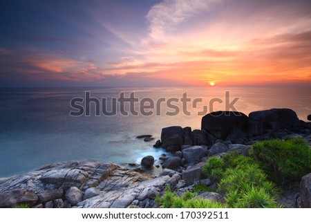 Sunset Similan Viewpoint from Sunset view point four island.