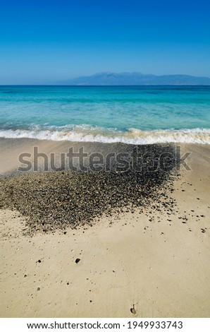 North beach of the small uninhabited island of Chrysī also called Chrissi or Gaidouronīsi about 7 miles south of Crete near Ierapetra, in the Libyan Sea.