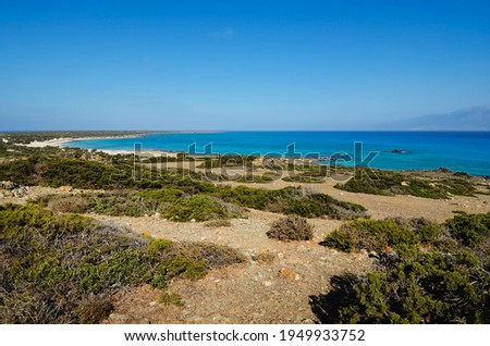 The small uninhabited island of Chrysī also called Chrissi or Gaidouronīsi about 7 miles south of Crete near Ierapetra in the Libyan Sea.
