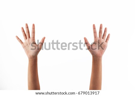 Similar – Image, Stock Photo Put your hands up and give me your money…