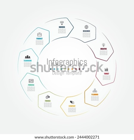 Infographic 10 options design elements for your business data. Vector Illustration.