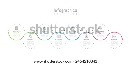 Infographic 8 options design elements for your business data. Vector Illustration.