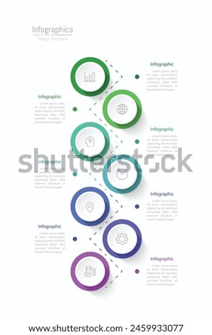 Infographic 7 options design elements for your business data. Vector Illustration.