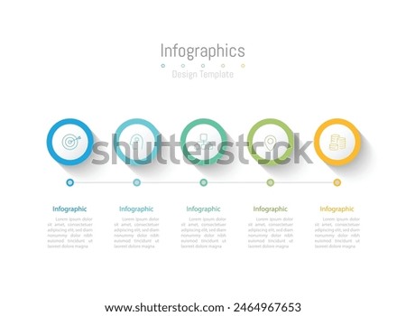 Infographic 5 options design elements for your business data. Vector Illustration.