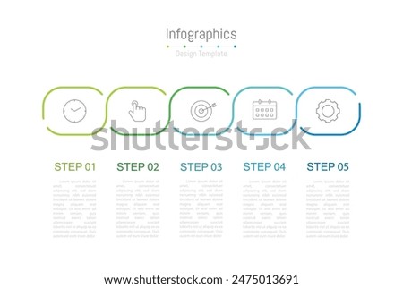 Infographic 5 options design elements for your business data. Vector Illustration.