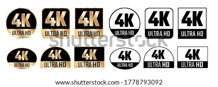 4k Ultra Hd icon. Vector 4K UHD TV symbol of High Definition monitor display resolution standard.