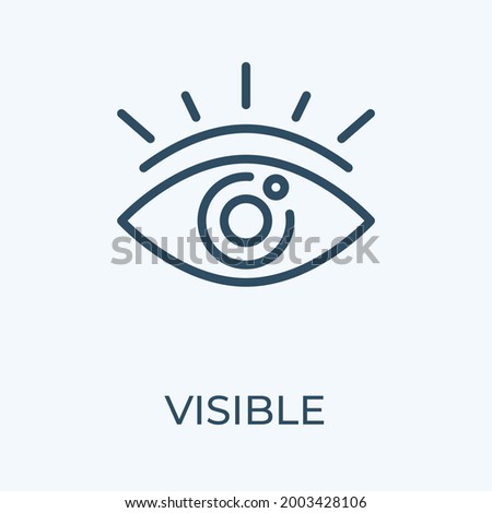 Visible eye editable stroke thin vector line icon.