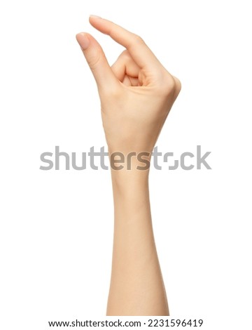 Similar – Image, Stock Photo Female hand picking up tomato with recyclable bag