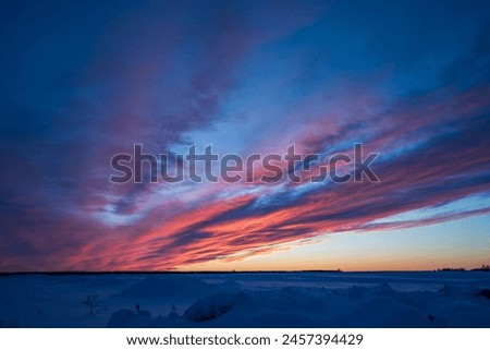 Similar – Image, Stock Photo Autumn field under cumulus clouds in sunlight