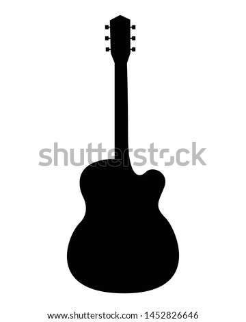 Acustic guitar silhouette - vector pictogram