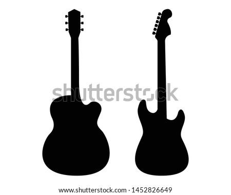 Guitars silhouette - vector pictogram