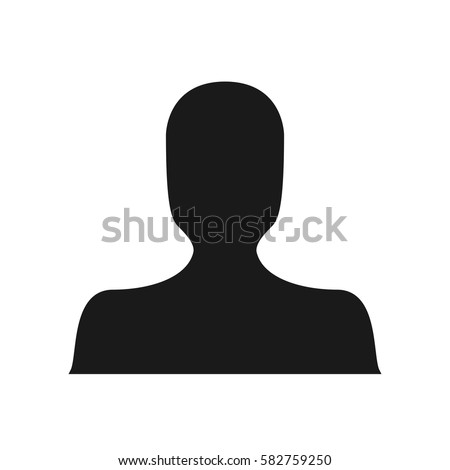 Black dark avatar silhouette default anonymous faceless unisex profile picture person human social media user icon on a white background simple trendy minimalistic flat isolated design vector image
