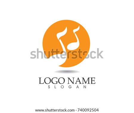 Music note symbols logo and icons template
