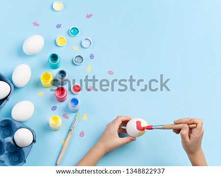 Similar – Image, Stock Photo painted Easter Eggs various colors on black background