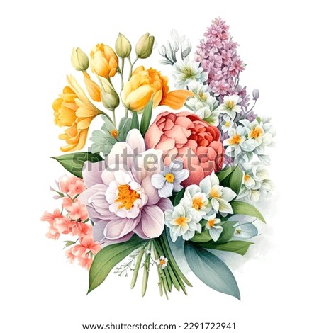 Similar – Image, Stock Photo Bouquet of white tulips in a vase