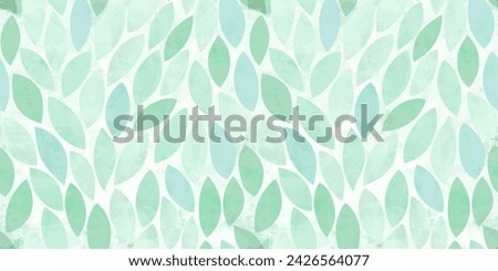 Green leaves seamless vector pattern. Watercolor tea leaf background, textured jungle print.