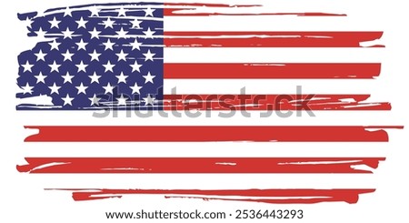 American flag grunge paint texture. USA Flag. Distressed US symbol, United States flag Vector Illustration for Celebration Holiday 4 of July American President Day. 