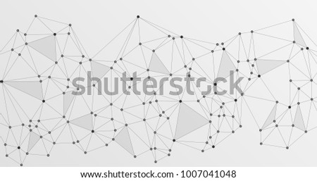 Global network connections with points and lines. Interlinked nodes concept. Scientific presentation background. Network nodes. Molecular, social media, big data cloud structure of connected points. Foto stock © 