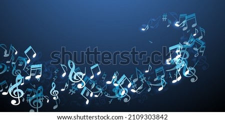 Musical note icons vector design. Symphony notation elements explosion. Jazz music pattern. Modern note icons elements with pause. Party flyer background. Photo stock © 