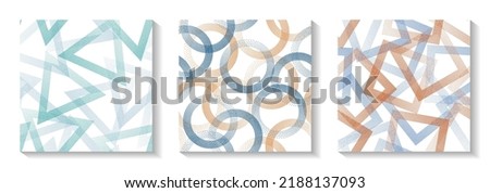 Repeat geometric patterns set with shapes of dots. Circles with dots texture, square rhombus of points, halftone pixels triangles backgrounds abstract vector collection. Perforated ornaments.