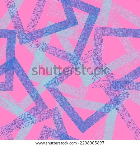 Squared with dots texture geometric vector seamless pattern. Geometric infinite background with dots texture. Gradient squares of chevron dots seamless ornament. Textile print. Modern pattern