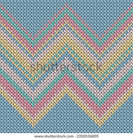 Handicraft zig zal lines christmas knit geometric vector seamless. Rug knitwear fabric print. Fashionable seamless knitted pattern. Christmas spirit backdrop.
