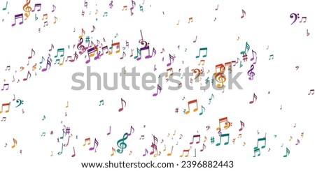 Music note icons vector illustration. Melody notation signs placer. Dance music illustration. Funky note icons silhouettes with pause. Birthday card background.
