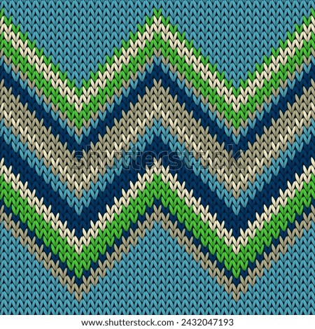 Macro zig zal lines knitted texture geometric seamless pattern. Plaid knitting pattern imitation. Scandinavian style seamless knitted pattern. Cozy textile print design.