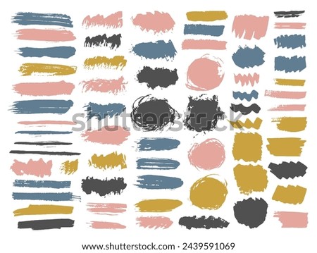 Oil dirt daub vector collection. Hand drawn inkblot streak scratch elements. Splotch splash web banner imprint set. Daub ink splashes design.