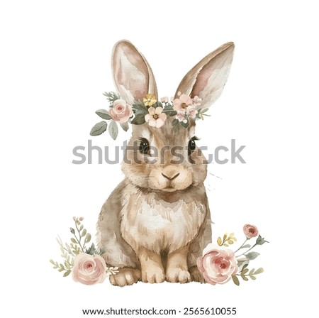 Similar – Image, Stock Photo A charming baby is watering a strawberry bush in the garden from a children’s toy watering can. Childhood, sun, summer, gardening