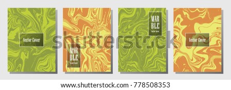 Marble texture vector invitation or journal template. Rich marble suminagashi or ebru effect, watercolor, oil or paint splashes texture background. Business covers design.