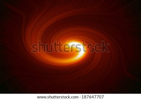 Swirling star - fiery orange. Abstract background.
