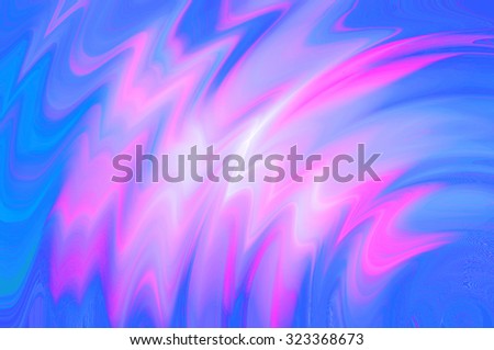 Neon ghosts in fuchsia and light blue colors. Abstract squiggly bright distorted shiny pattern.