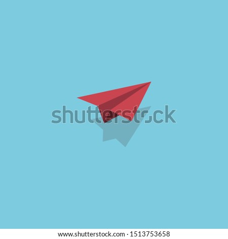 The company flat icon logo design for business concept, sign of freedom.The red paperplane flying up to the sky, start up business concept.