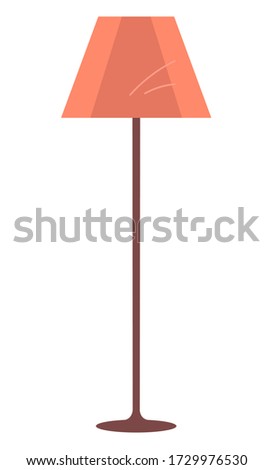 Standard or floor lamp, torchiere isolated on white. Vector modern lightning equipment, house decoration, home decorative element. Lampshade or spotlight