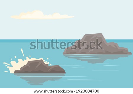 Similar – Image, Stock Photo Rocky coast of sea in sunny day