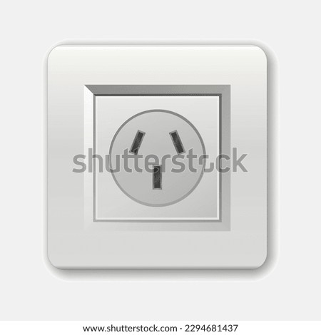 Realistic socket. AUS, Arg, Chz, Nzl socket vector illustration. Adapters. Isolated electrical equipment on wall. Type I. Multiple standards socket for plug. Ac adapters for electrical appliances Сток-фото © 