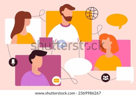 People talking. Vector illustration. Negotiation is form communication aims to find common ground between parties Debates encourage people to express their viewpoints and engage in critical thinking