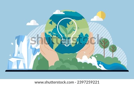 Clean city vector illustration. It goes beyond individual actions and involves collaboration between government, businesses, and citizens Through collective efforts, city works towards common goal