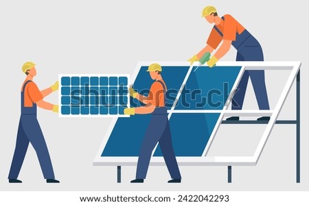 Photovoltaic vector illustration. Sustainable energy practices aim to reduce reliance on non renewable energy sources Ecological considerations are vital for development renewable energy Ecological
