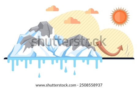 Hot weather vector illustration. Hot weather, everlasting caress, transcends confines seasons, imprinting its mark on climate tableau Ambience metamorphoses with ascending mercury, crafting vista