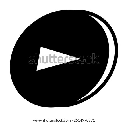 Black circular play button with white triangle in the center. Ideal for digital media, user interfaces, online streaming services, playlists, and technological applications. Minimalist vector style.