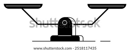 Black and white balance scale with a minimalistic design. Ideal for justice, equality, law, financial decisions, and scales. Simple, flat vector.