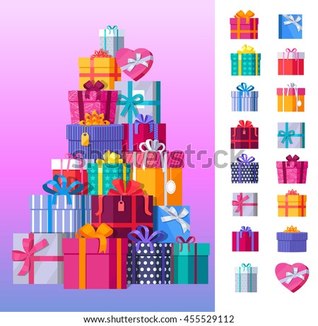 Set of gift boxes vector