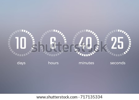 Days hours minutes seconds, icon of timer showing what time is left to beginning of certain event vector illustration isolated on grey