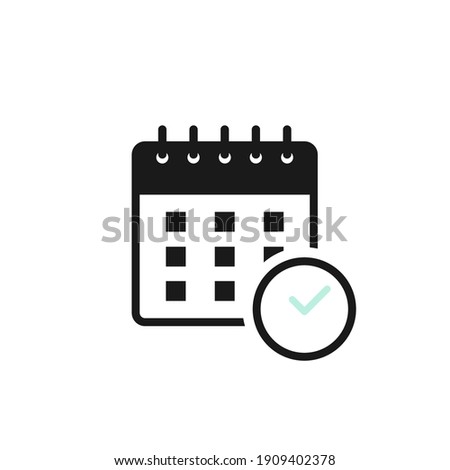 Calendar icon. Concept of organization appointment, schedule, deadline, timing. Vector illustration, flat design