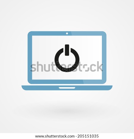 Laptop and on/off icon