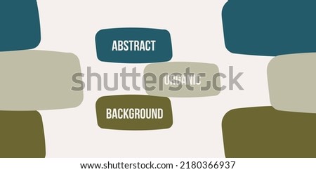 Abstract organic rectangle shapes background. Hand drawn neutral colors banner. For newsletter, web, social media post, promotional banner, advertising and branding. Vector illustration, flat design