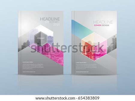 business annual report cover page template in a4 print size with