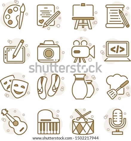 Set of art related vector icons